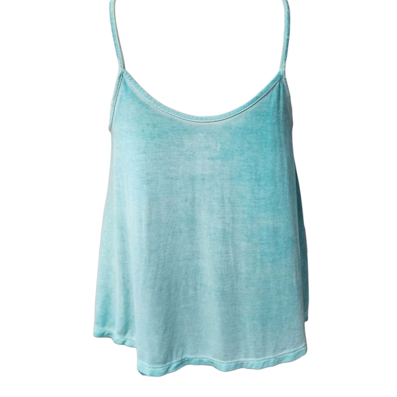 American Eagle Soft & Sexy Button Tank Top S Blue Vintage Wash Flowy Coastal - Picture 5 of 13